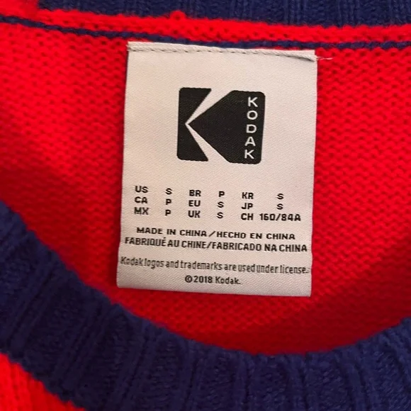 Rare Kodak Multicolour Colour Block Crewneck Pullover Long Sleeve Sweate… - Picture 2 of 5